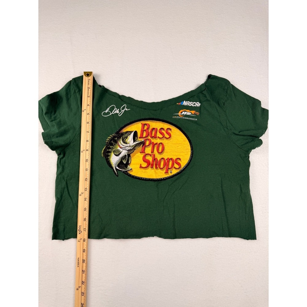 Bass Pro Shops Dale Jr NASCAR Reworked Crop Top Green Graphic Tee - Picture 3 of 4